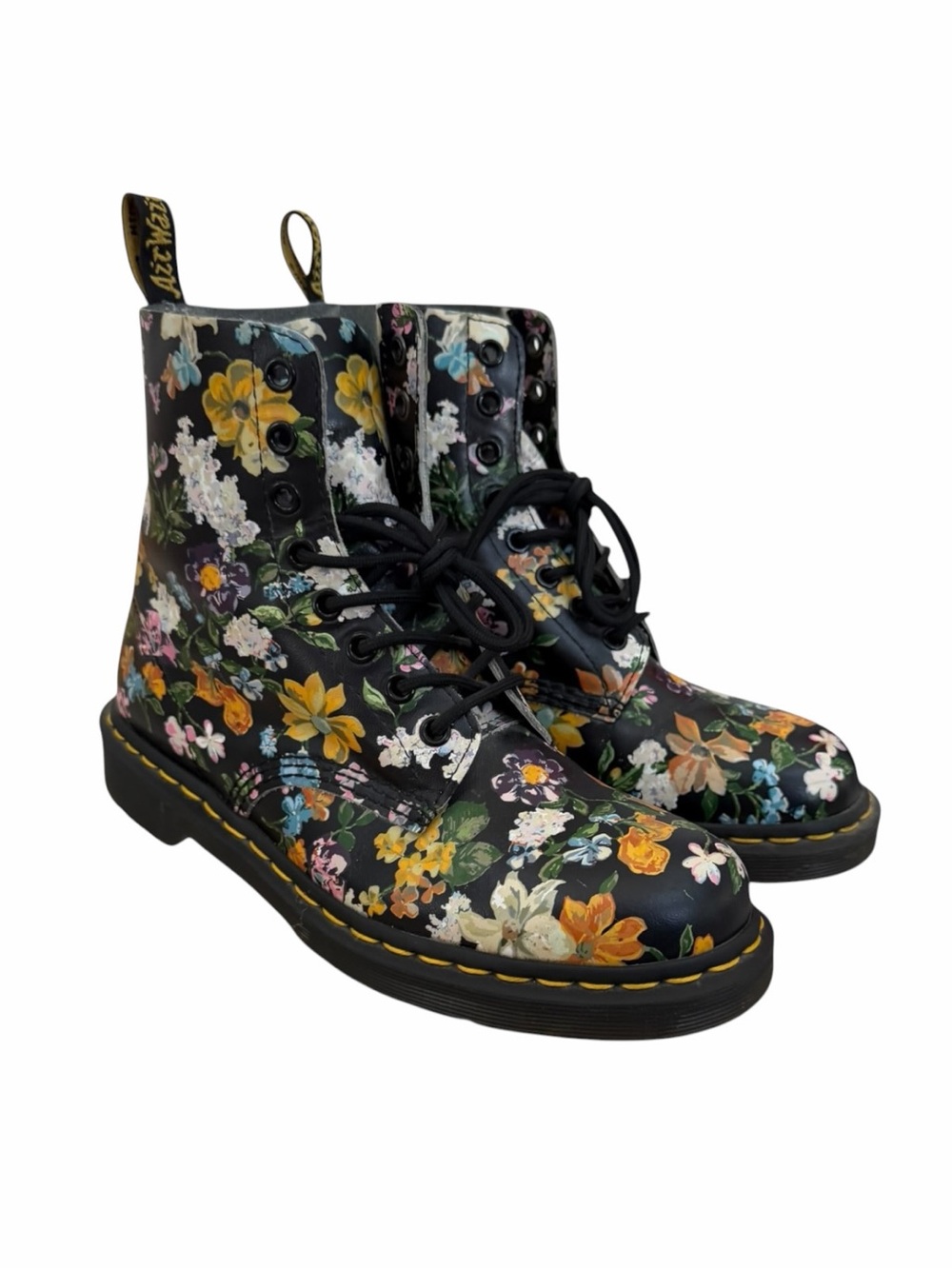 Dr. Martens 1460 Pascal Floral 8-Eye Leather Boots Size 8 - Picture 4 of 10